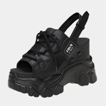 Joskaa 2024 New Chunky Black Sandals Platform