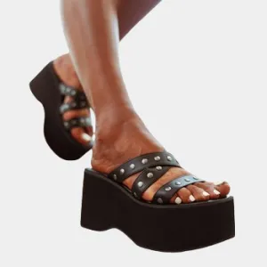 Joskaa 2024 New Fashion Rivets Chunky Sandals