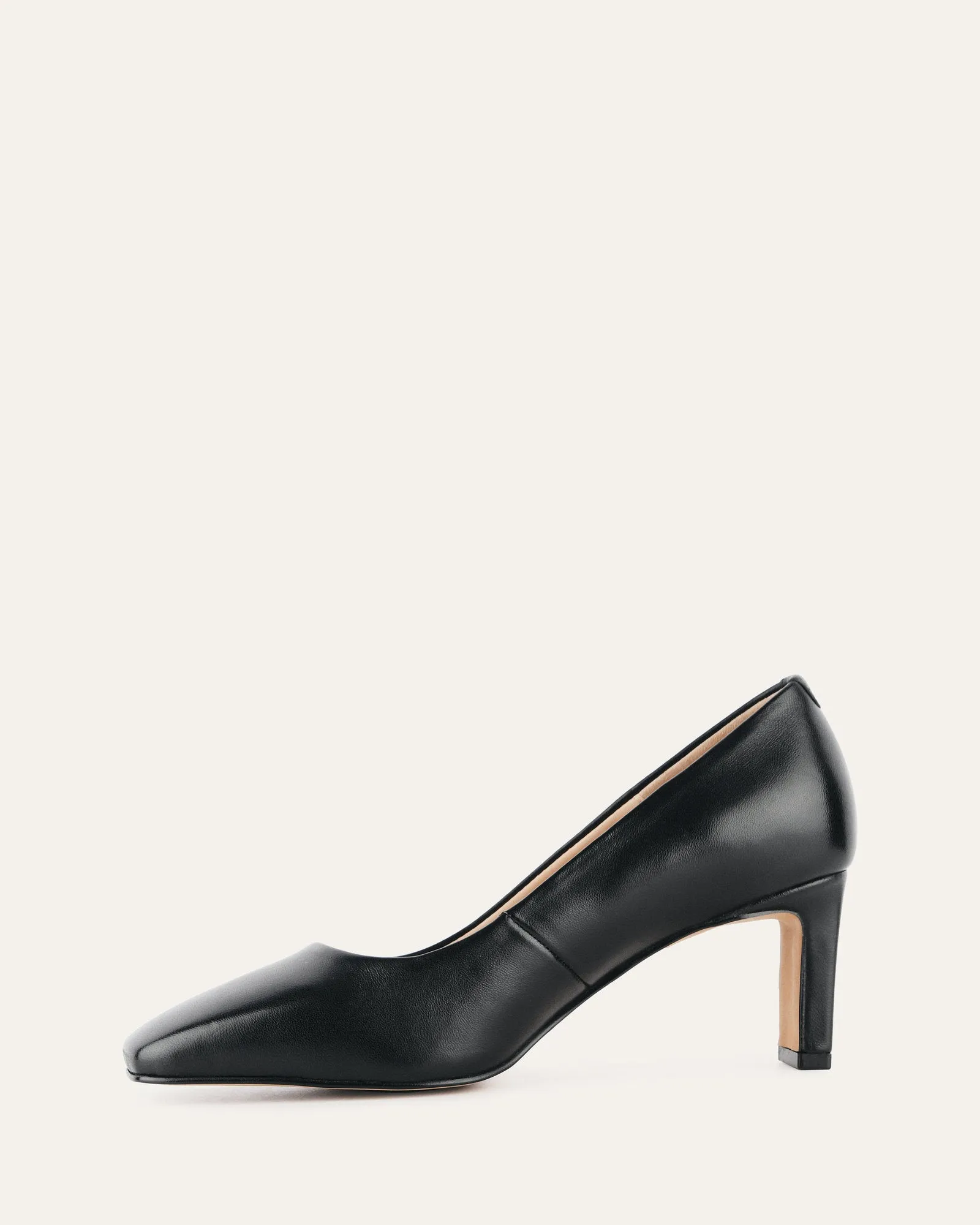 JULIE MID HEELS BLACK LEATHER