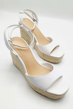 Kai Ankle Strap Wedges in White