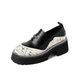 Kenna Platform Womens Loafers with Chain