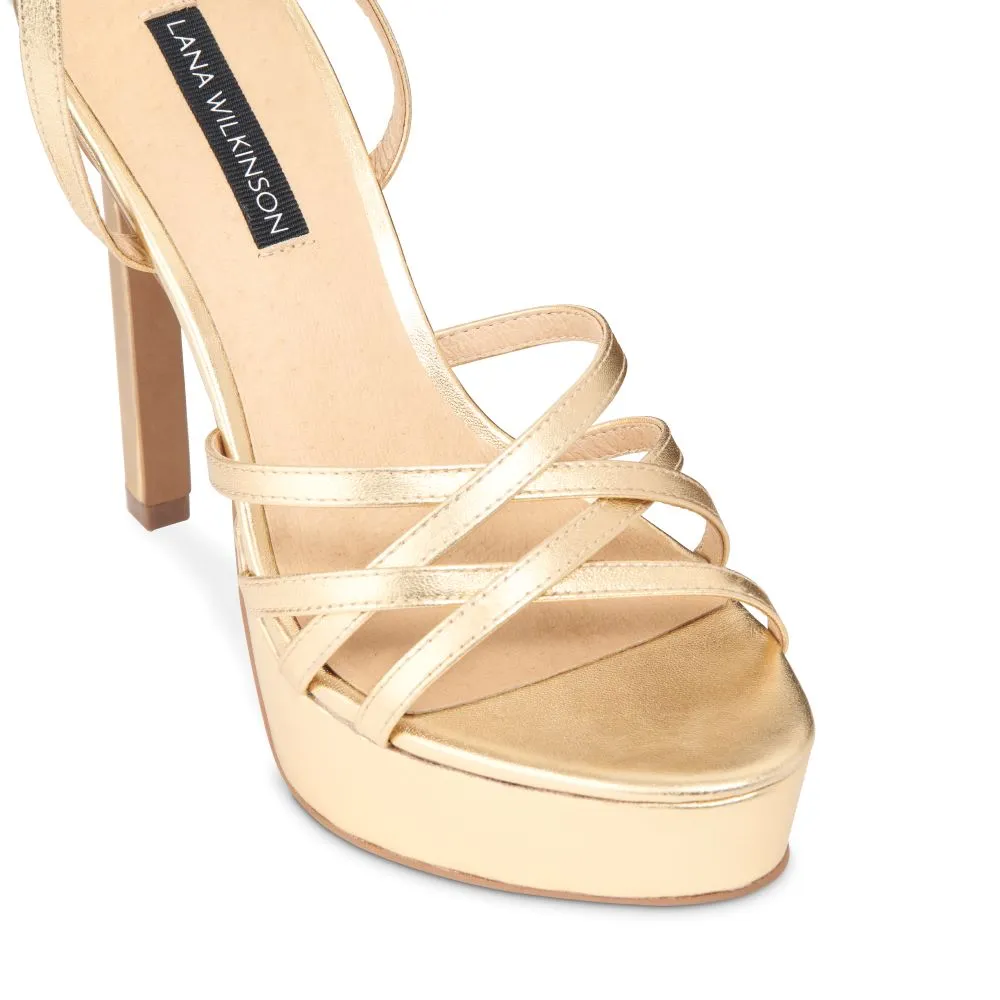 Kerry Platform Gold Metallic Leather