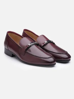 Leather Bugundy Formal Loafers