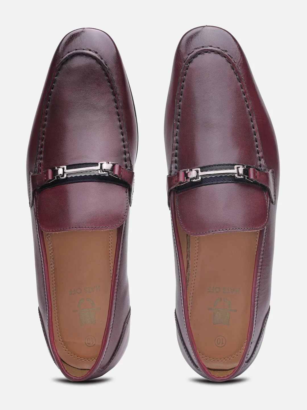 Leather Bugundy Formal Loafers