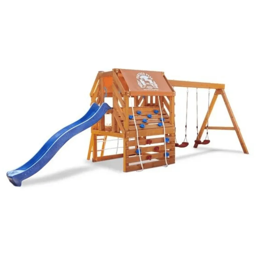 Little Tikes Real Wood Adventure Panther Peak Large Wooden Climbing Frame Swing Set