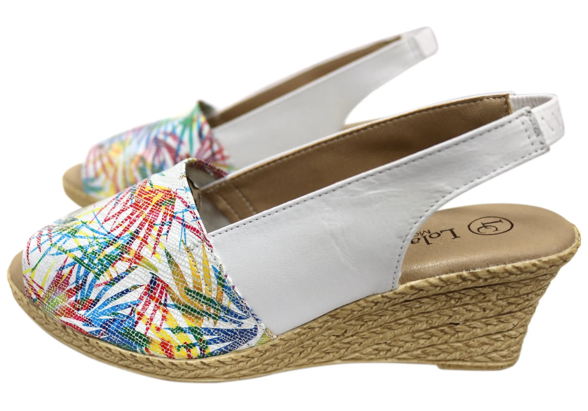 Lola Canales Tropicanna Womens Spanish Leather Wedge Sandals