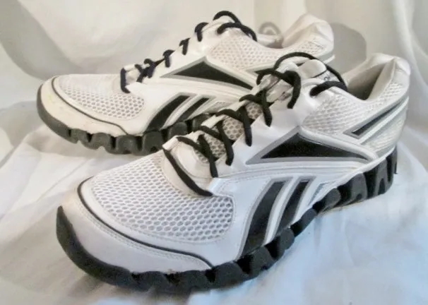 Mens REEBOK ZIG FUEL ZIGFUEL Running Sneakers Athletic Shoes BLACK WHITE 15 Trainers