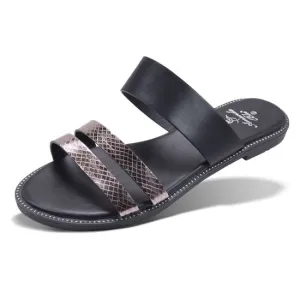 Metallic Strap Sandals