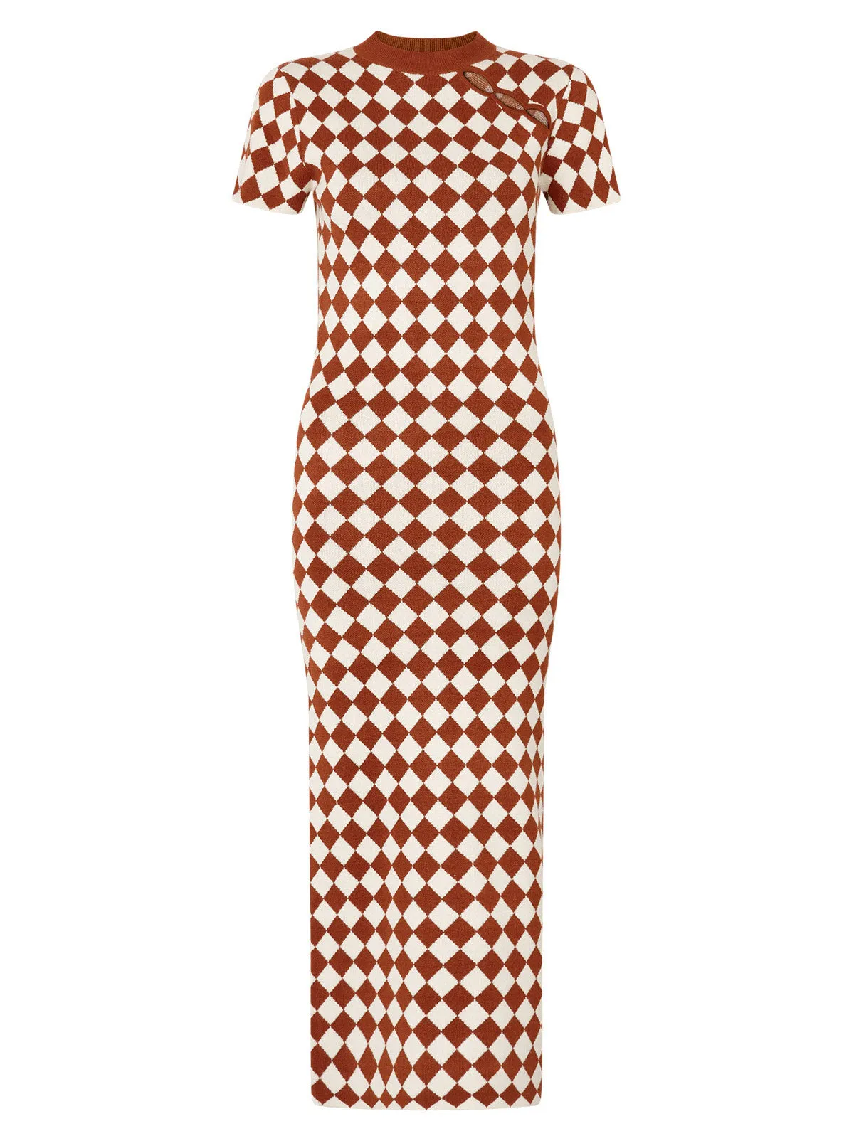 Millie Checker Knit Midi Dress