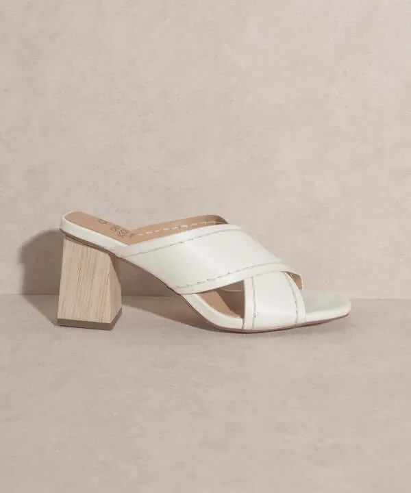 OASIS SOCIETY Jade - Summer White Tan Strappy Stitched Sandals