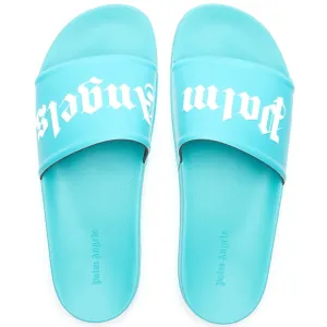 Palm Angels Blue Logo Sliders