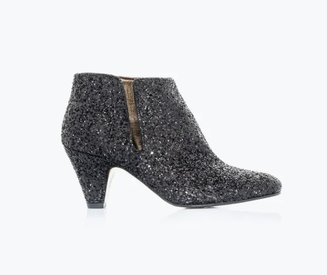 Patricia Blanchet Fifty Five Black Glitter Ankle Boots