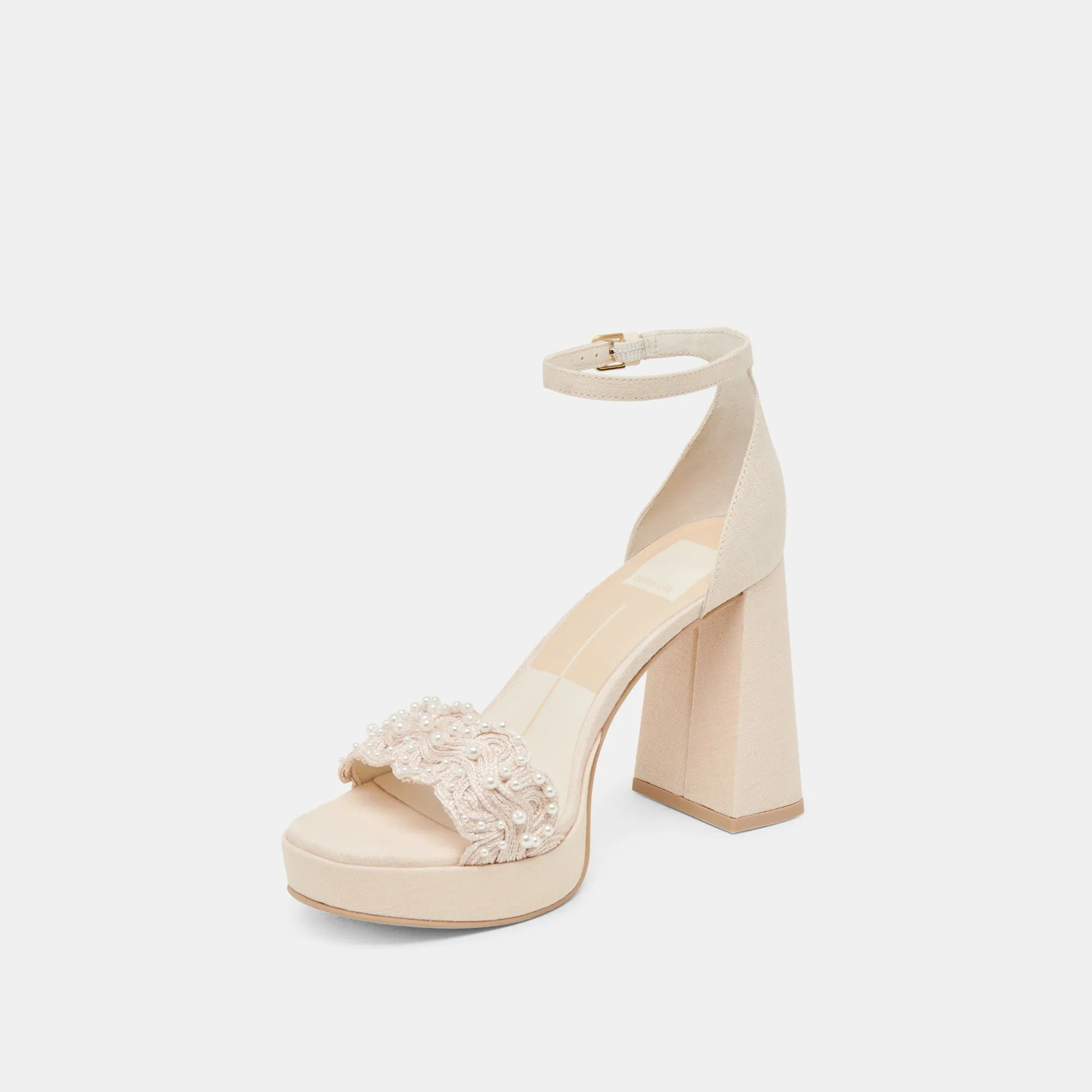 PELTIN PEARL HEELS VANILLA WOVEN RAFFIA