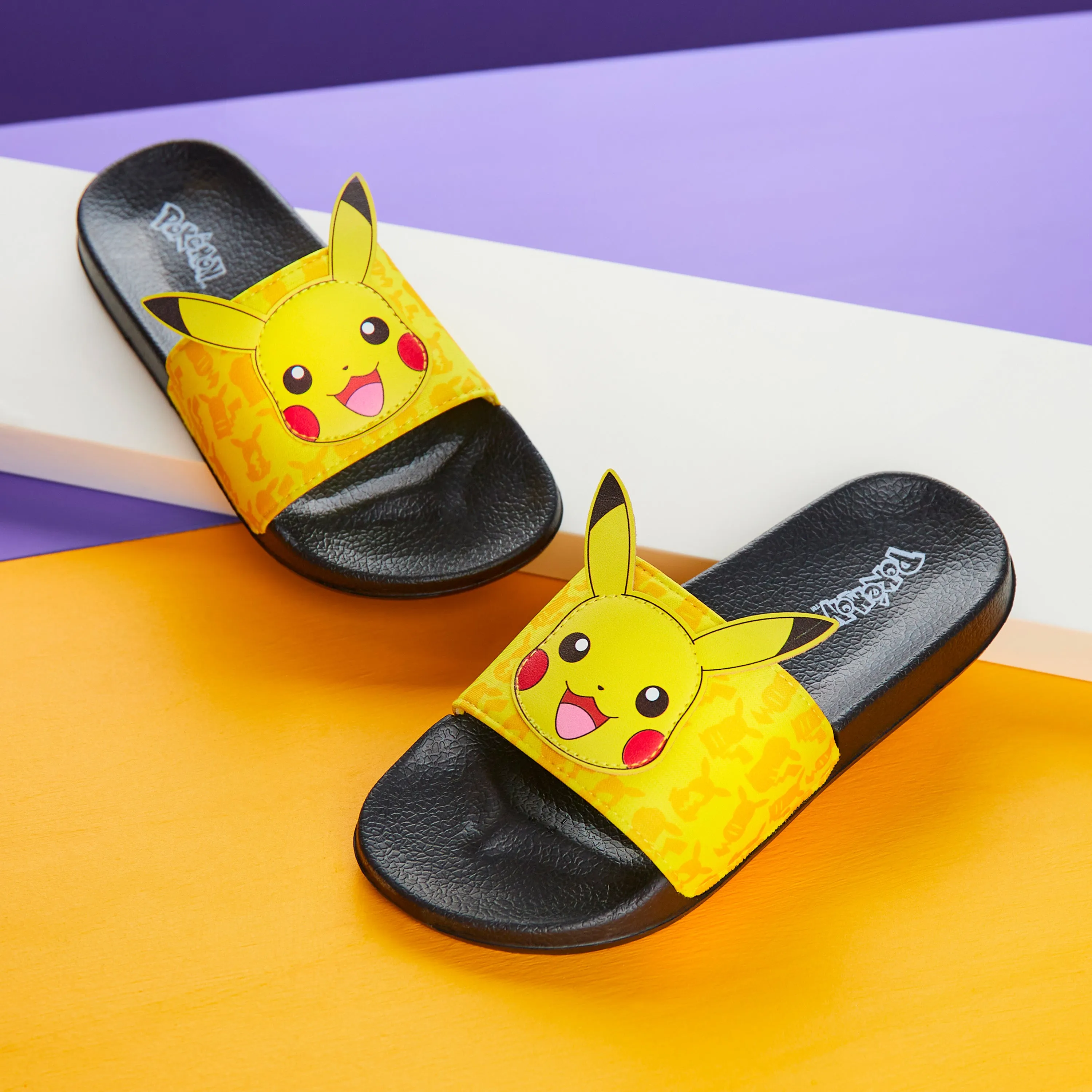 Pokemon Boys Sliders, Beach or Pool Shoes for Kids - Yellow