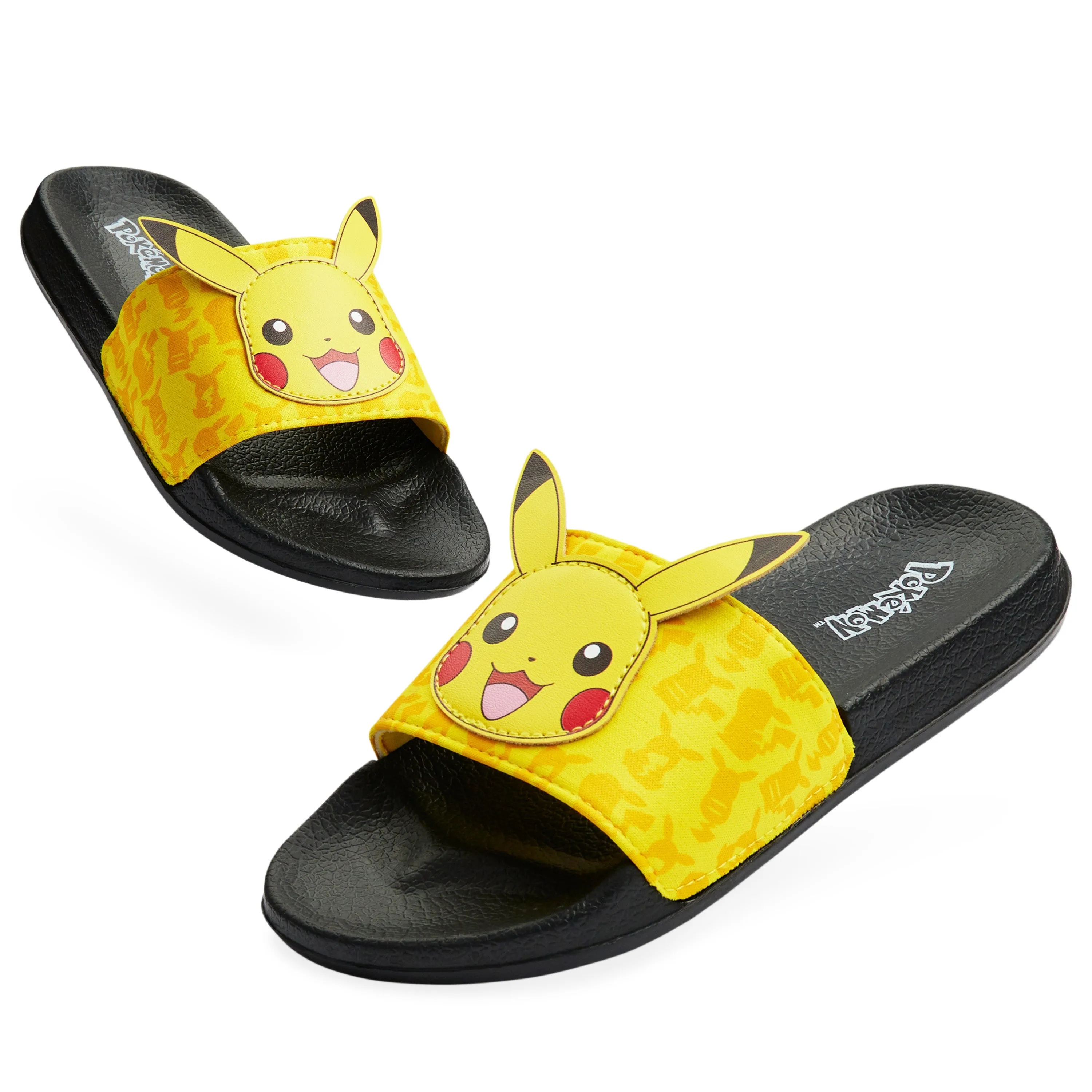 Pokemon Boys Sliders, Beach or Pool Shoes for Kids - Yellow