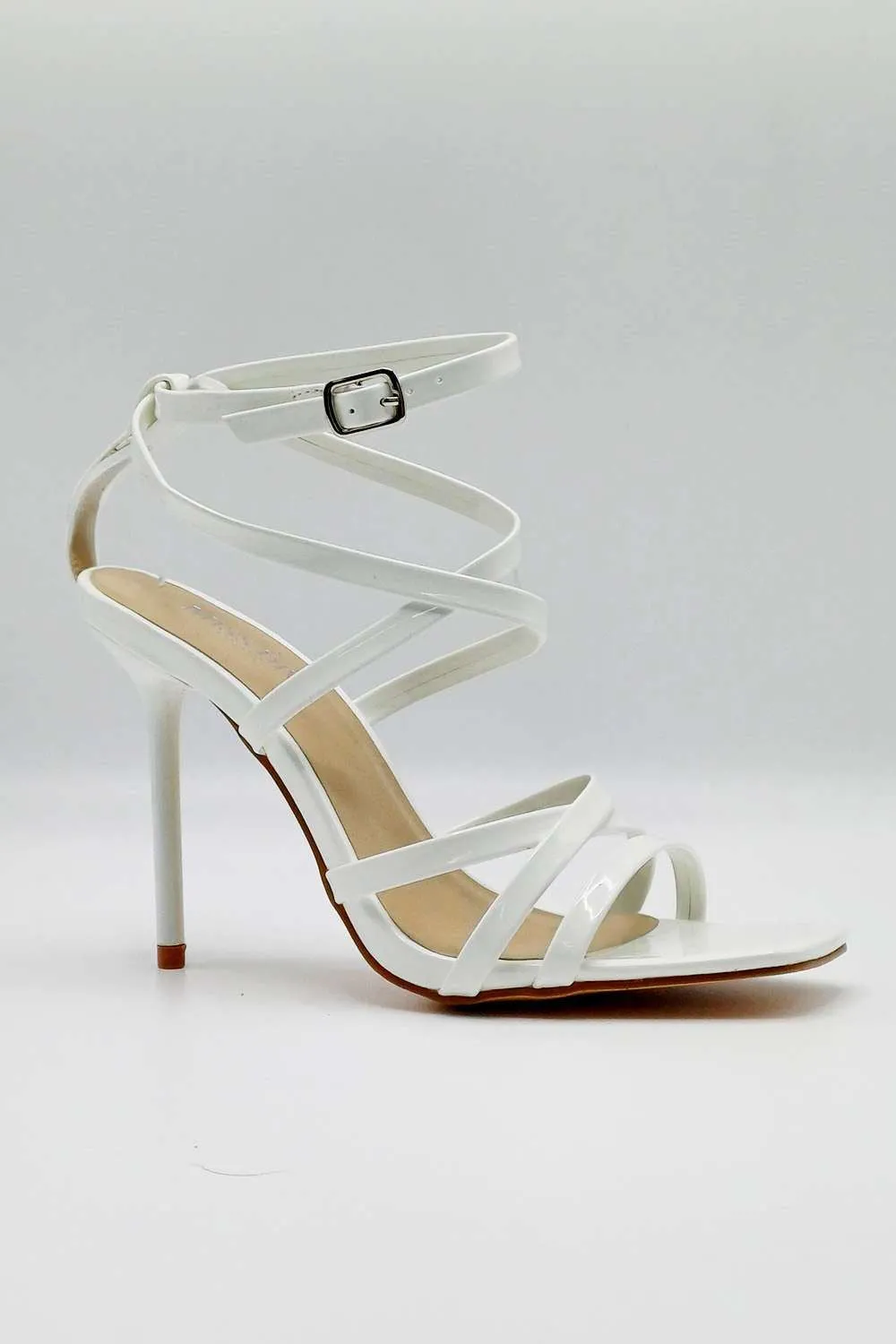 Reeba Strappy High Heel Sandals in White