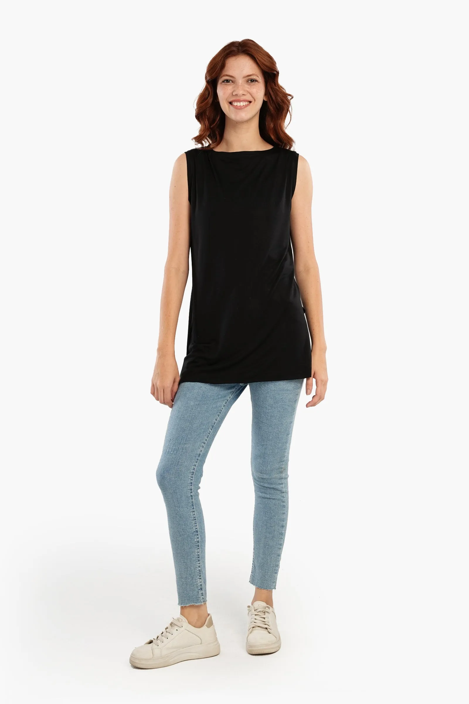 Relaxed Fit Sleeveless T-Shirt