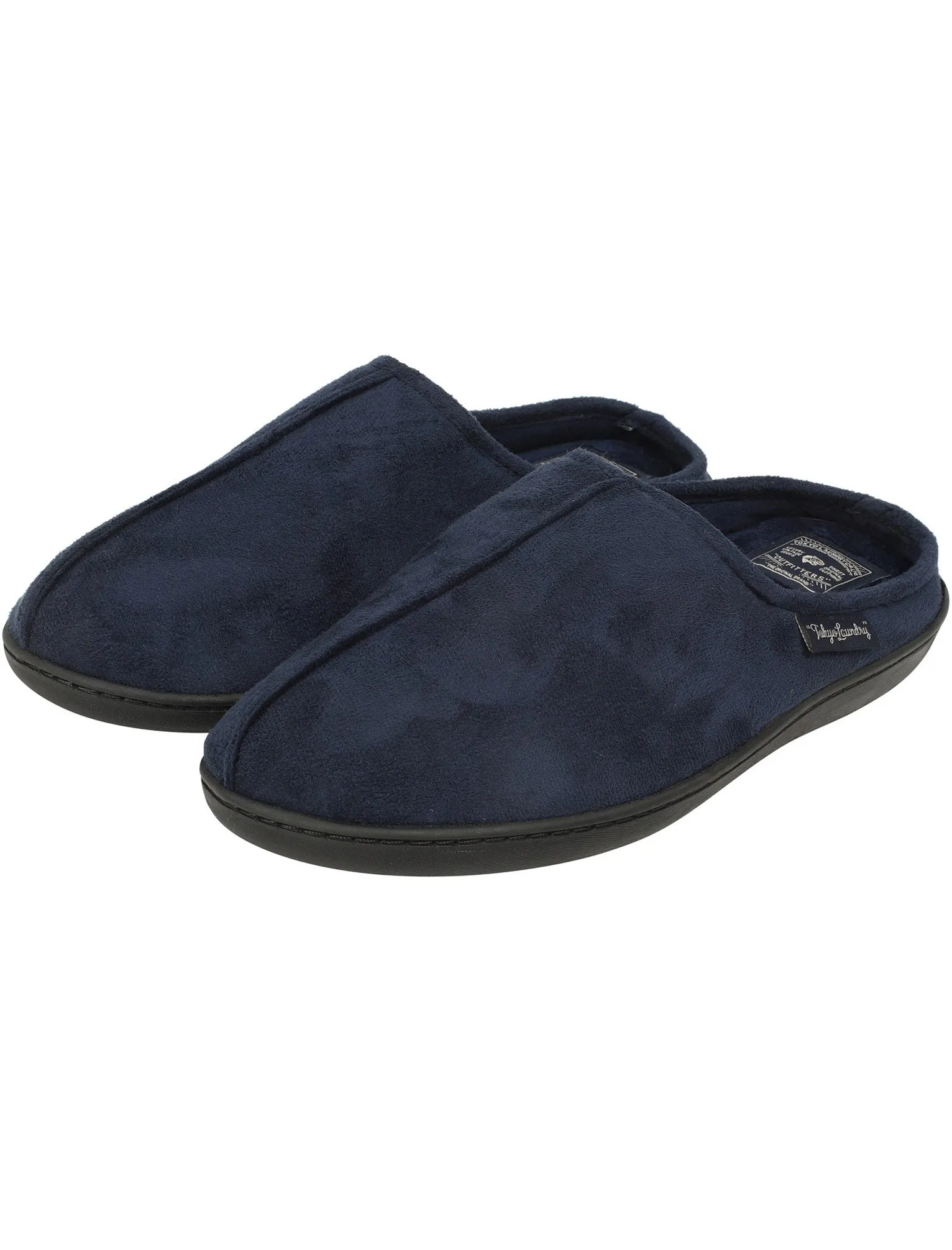 Robertson Fleece Lined Faux Suede Mule Slippers in Navy - Tokyo Laundry