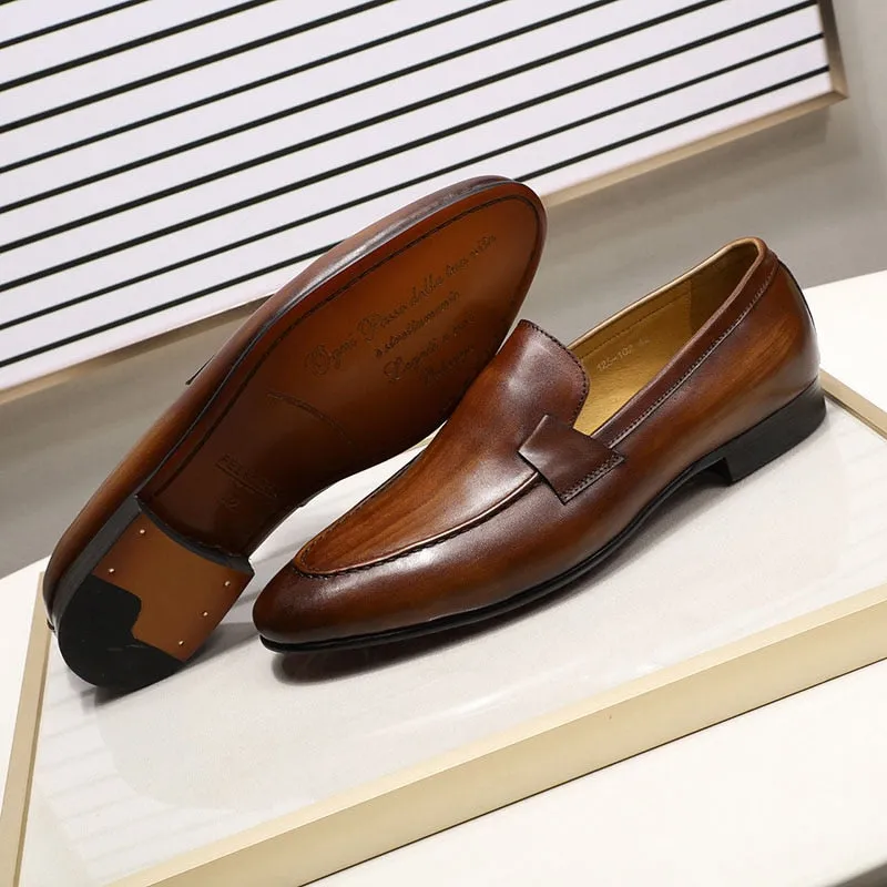 Solid Color Leather Loafers Shoes