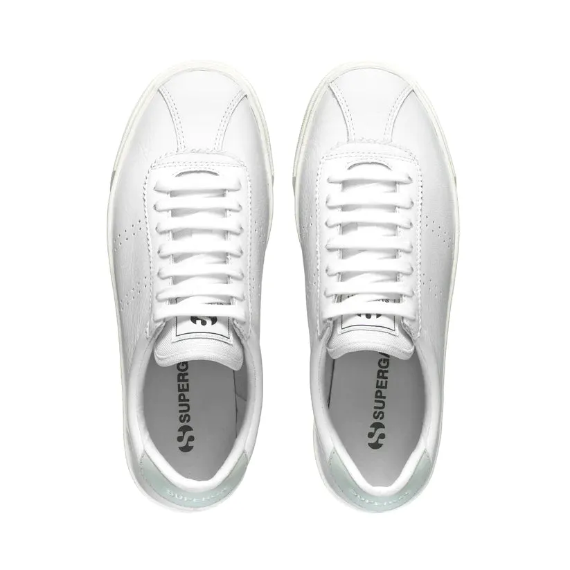 SUPERGA - 2843 CLUB S COMFORT LEATHER - WHITE-AZURE ICE-F AVORIO