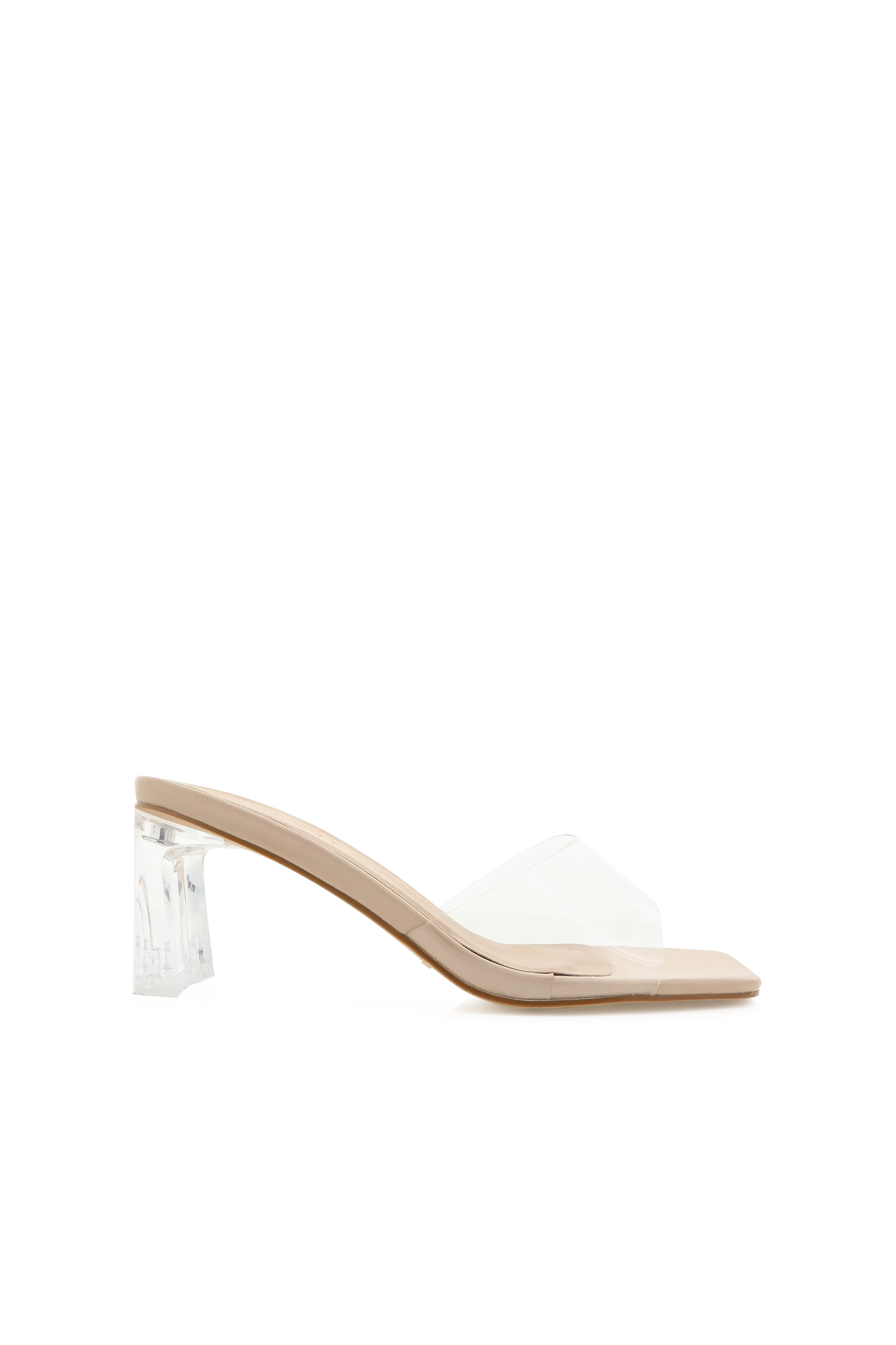 The Xaria Clear Nude Heels by Billini