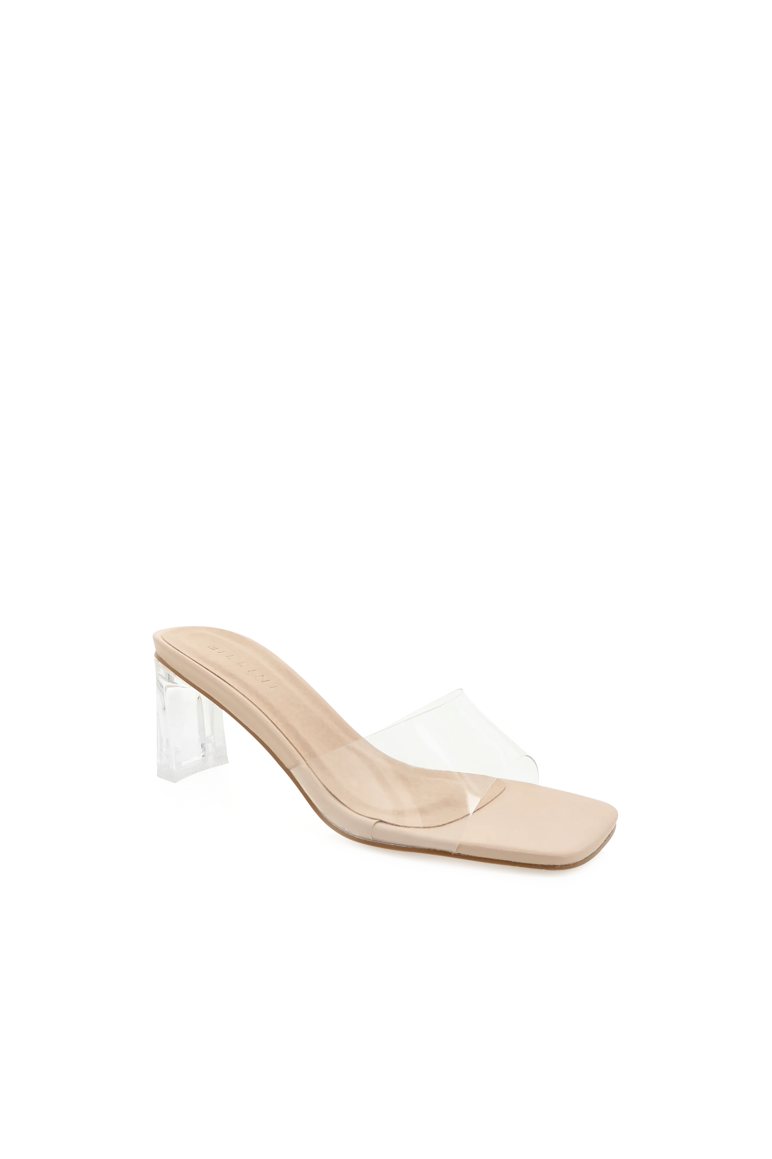 The Xaria Clear Nude Heels by Billini