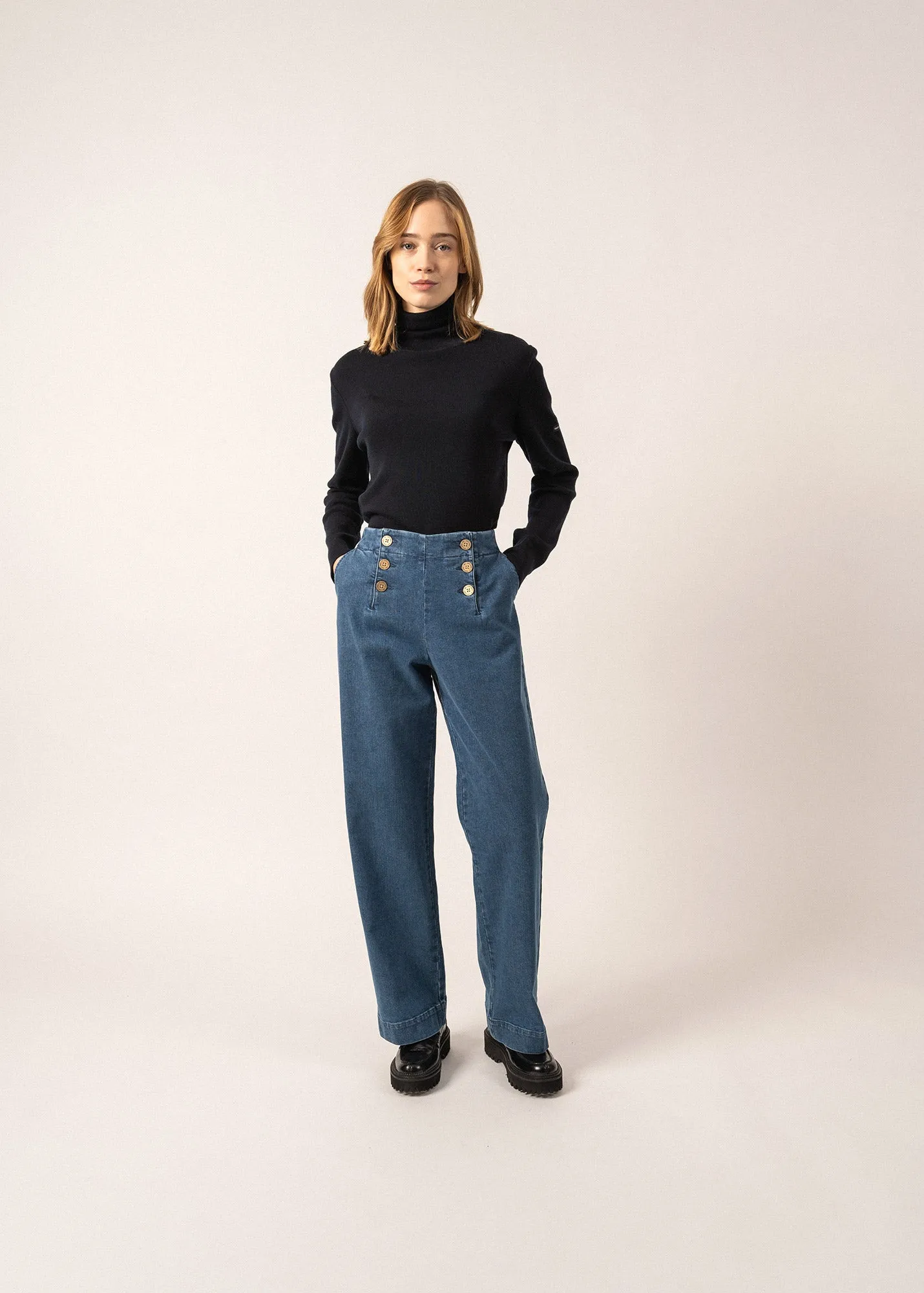 TORIE - Wide-Leg High Waist Jeans (DENIM)