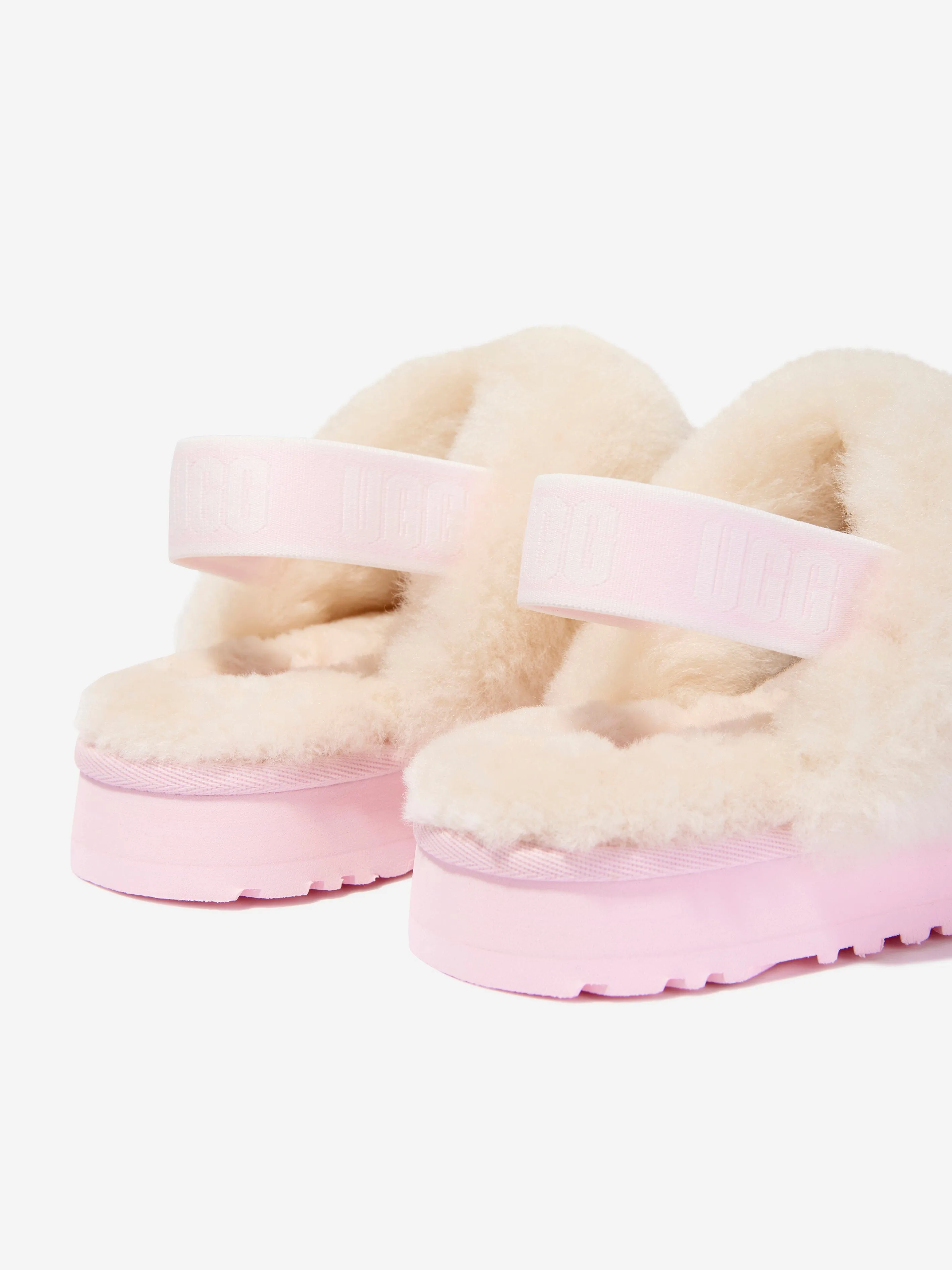 UGG Girls Suede Funkette Slippers in Pink