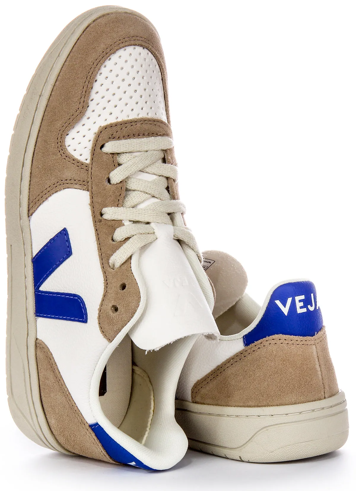 Veja V 10 Chromefree In White Navy For Men