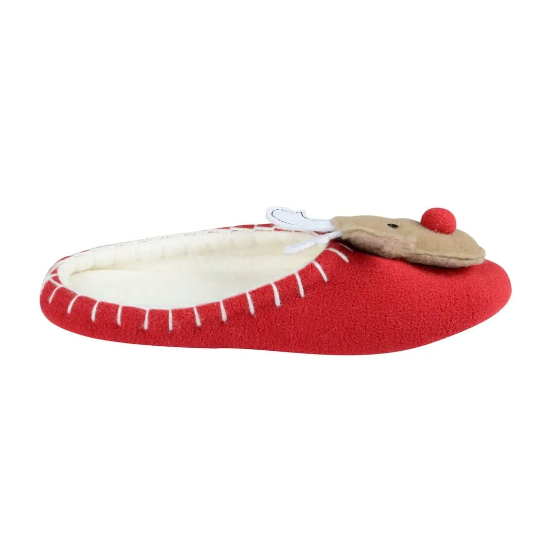 Womens Mule Style Rudolph Reindeer Christmas Slippers